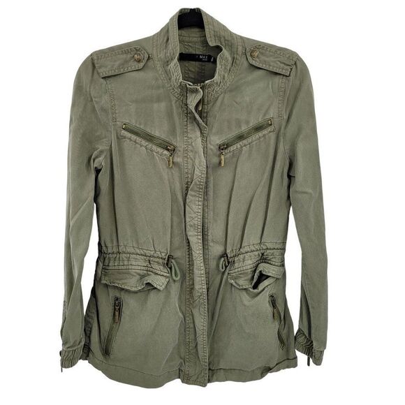Max Jeans Jacket Military Utilitarian Anorak Adventure Core Army Green Tencel S - Picture 1 of 15